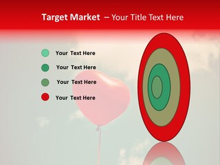 A Red Heart Shaped Balloon Floating In The Air PowerPoint Template