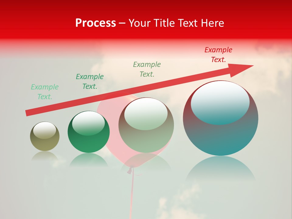 A Red Heart Shaped Balloon Floating In The Air PowerPoint Template