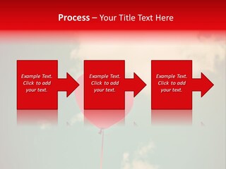 A Red Heart Shaped Balloon Floating In The Air PowerPoint Template