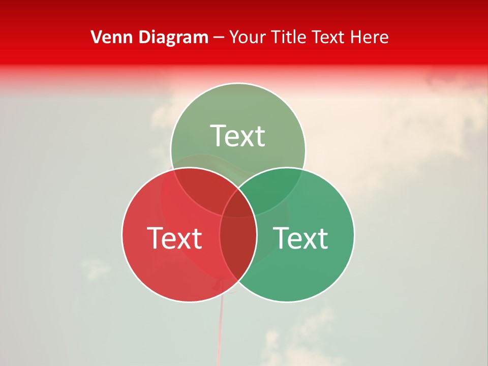 A Red Heart Shaped Balloon Floating In The Air PowerPoint Template