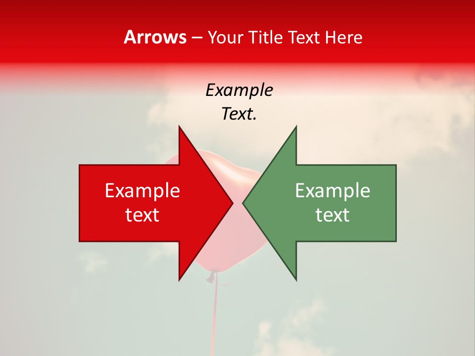 A Red Heart Shaped Balloon Floating In The Air PowerPoint Template