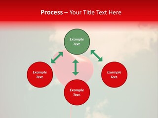 A Red Heart Shaped Balloon Floating In The Air PowerPoint Template