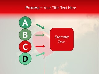 A Red Heart Shaped Balloon Floating In The Air PowerPoint Template