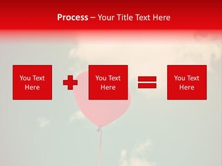 A Red Heart Shaped Balloon Floating In The Air PowerPoint Template