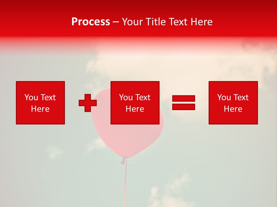 A Red Heart Shaped Balloon Floating In The Air PowerPoint Template