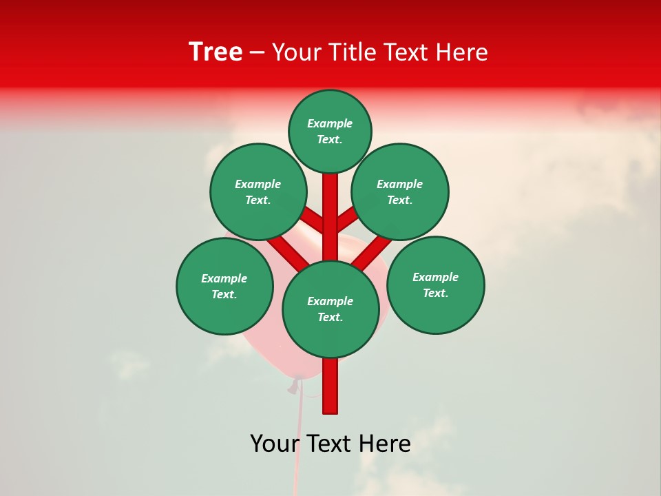 A Red Heart Shaped Balloon Floating In The Air PowerPoint Template