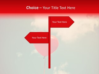 A Red Heart Shaped Balloon Floating In The Air PowerPoint Template