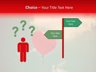 A Red Heart Shaped Balloon Floating In The Air PowerPoint Template