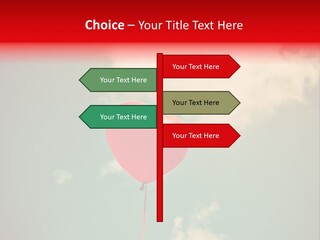 A Red Heart Shaped Balloon Floating In The Air PowerPoint Template