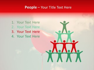 A Red Heart Shaped Balloon Floating In The Air PowerPoint Template