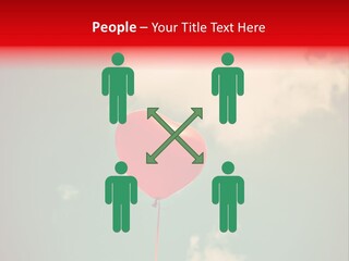 A Red Heart Shaped Balloon Floating In The Air PowerPoint Template