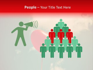 A Red Heart Shaped Balloon Floating In The Air PowerPoint Template