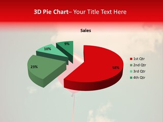 A Red Heart Shaped Balloon Floating In The Air PowerPoint Template