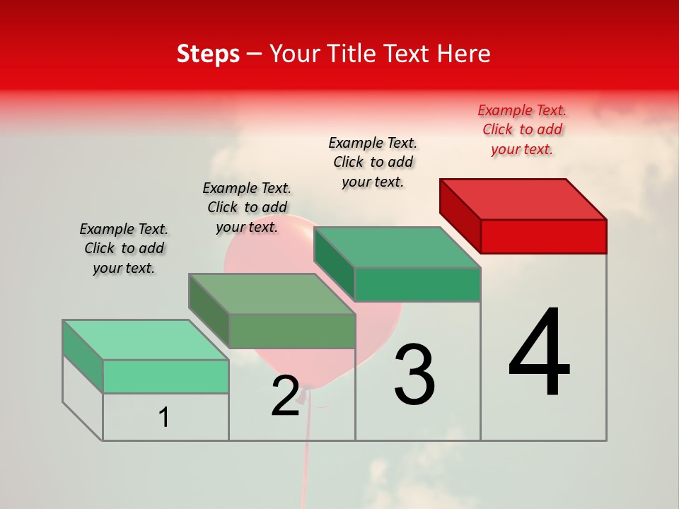 A Red Heart Shaped Balloon Floating In The Air PowerPoint Template
