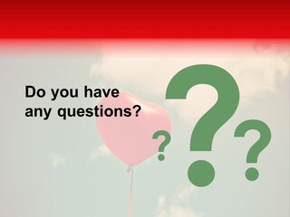 A Red Heart Shaped Balloon Floating In The Air PowerPoint Template
