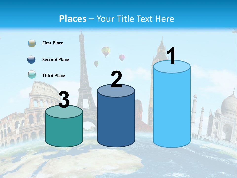 A Blue Sky With A Bunch Of Different Types Of Buildings PowerPoint Template