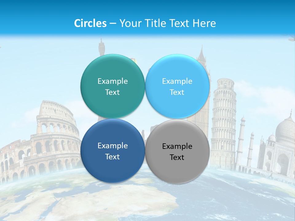 A Blue Sky With A Bunch Of Different Types Of Buildings PowerPoint Template