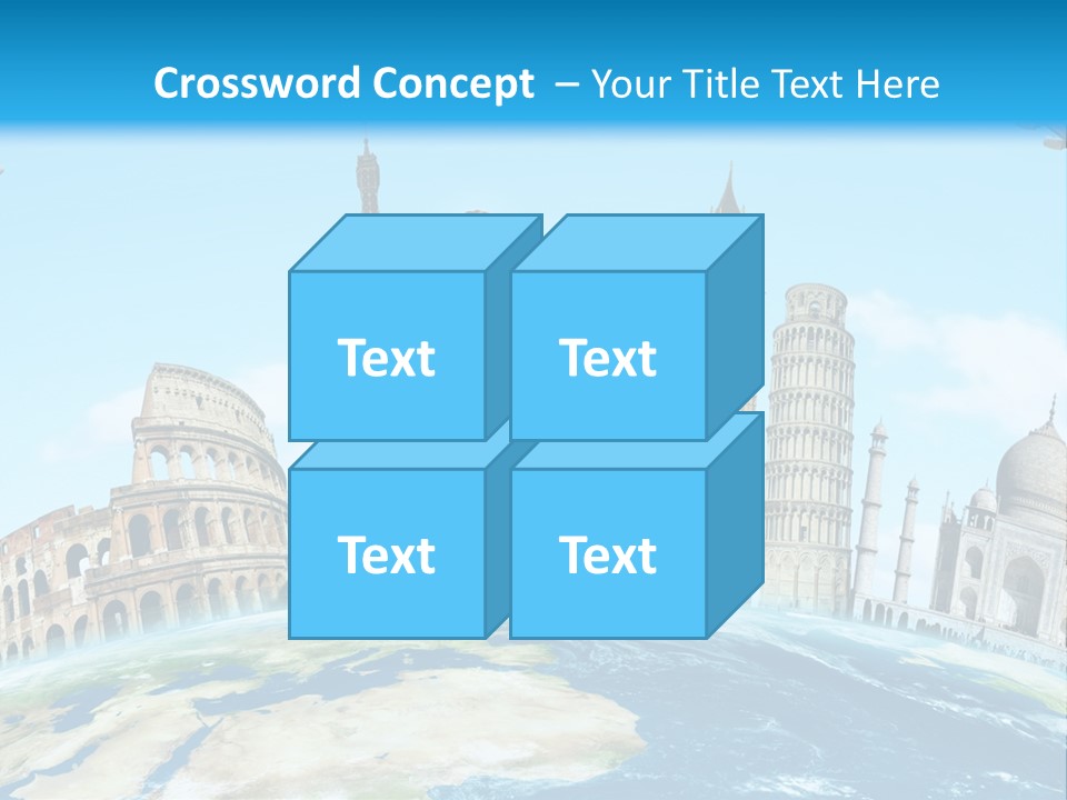 A Blue Sky With A Bunch Of Different Types Of Buildings PowerPoint Template