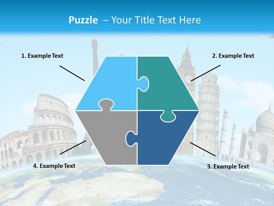 A Blue Sky With A Bunch Of Different Types Of Buildings PowerPoint Template