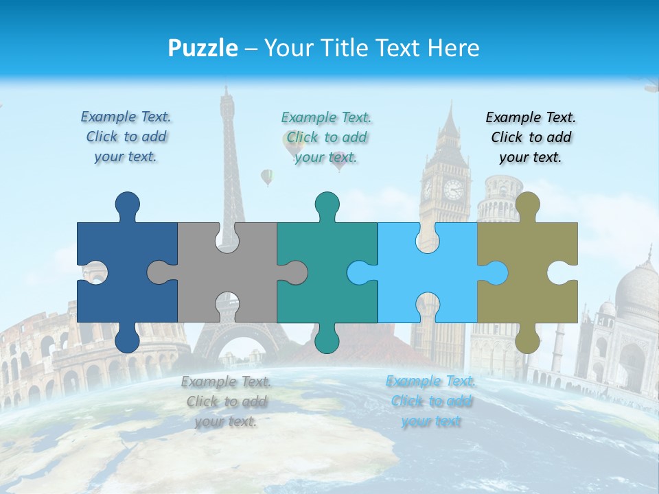 A Blue Sky With A Bunch Of Different Types Of Buildings PowerPoint Template