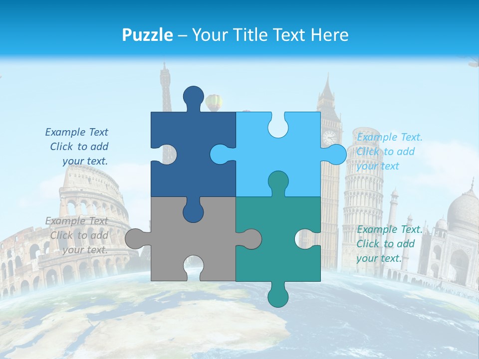 A Blue Sky With A Bunch Of Different Types Of Buildings PowerPoint Template