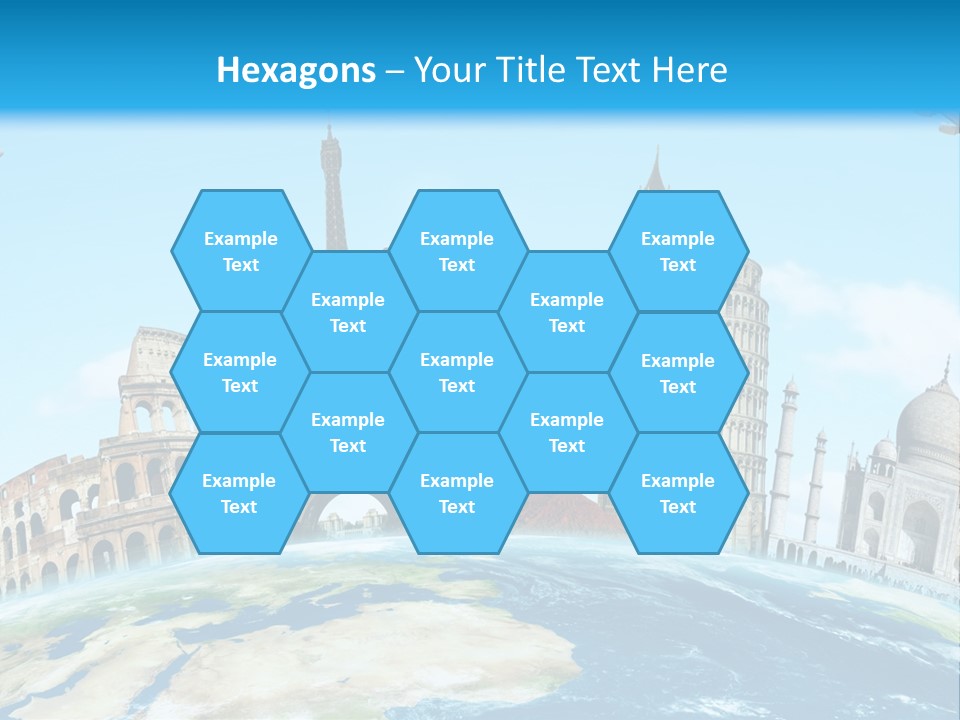 A Blue Sky With A Bunch Of Different Types Of Buildings PowerPoint Template