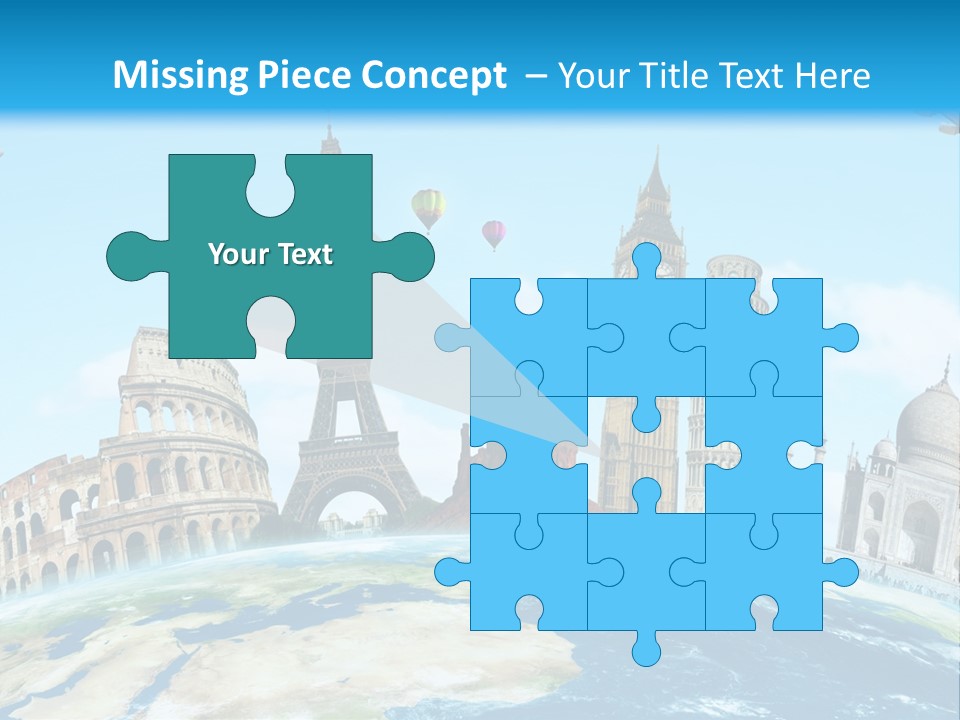 A Blue Sky With A Bunch Of Different Types Of Buildings PowerPoint Template