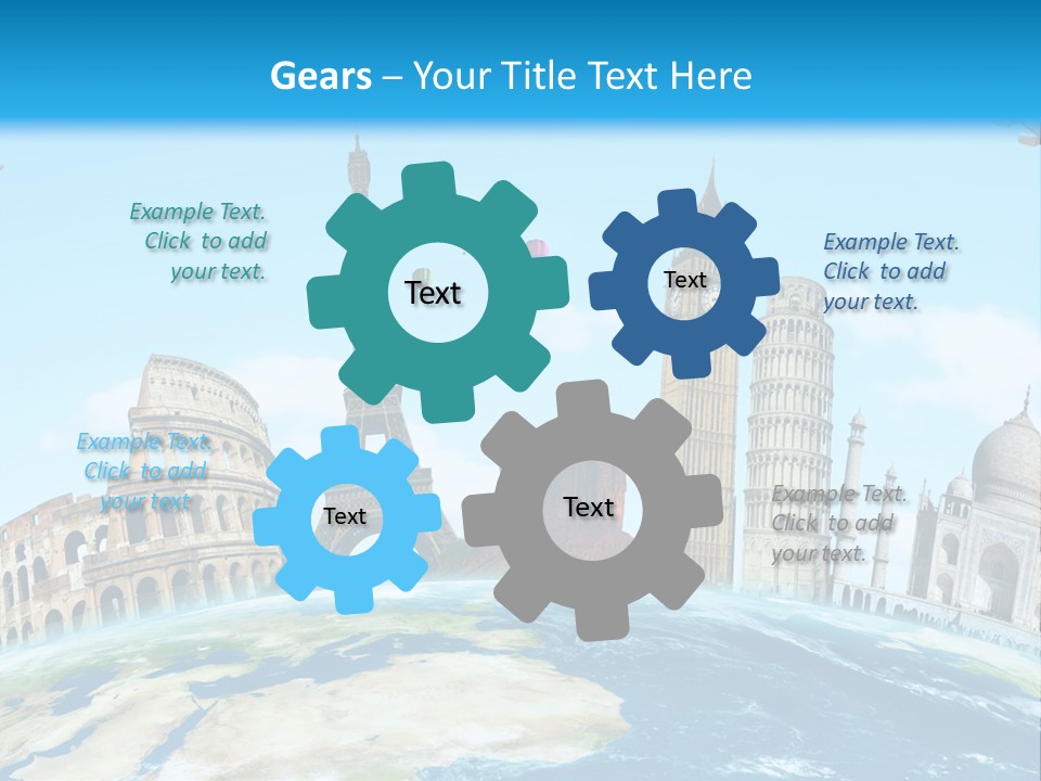 A Blue Sky With A Bunch Of Different Types Of Buildings PowerPoint Template