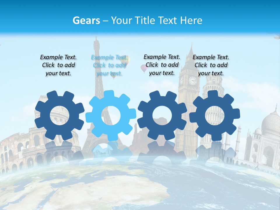 A Blue Sky With A Bunch Of Different Types Of Buildings PowerPoint Template