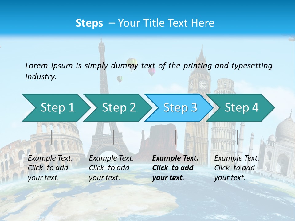 A Blue Sky With A Bunch Of Different Types Of Buildings PowerPoint Template