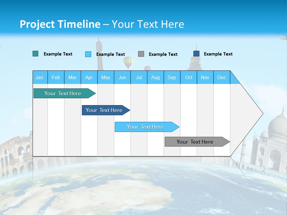 A Blue Sky With A Bunch Of Different Types Of Buildings PowerPoint Template