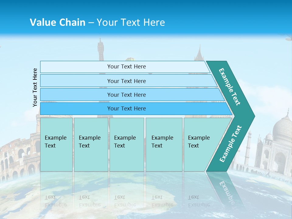 A Blue Sky With A Bunch Of Different Types Of Buildings PowerPoint Template