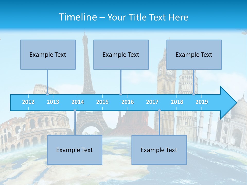 A Blue Sky With A Bunch Of Different Types Of Buildings PowerPoint Template
