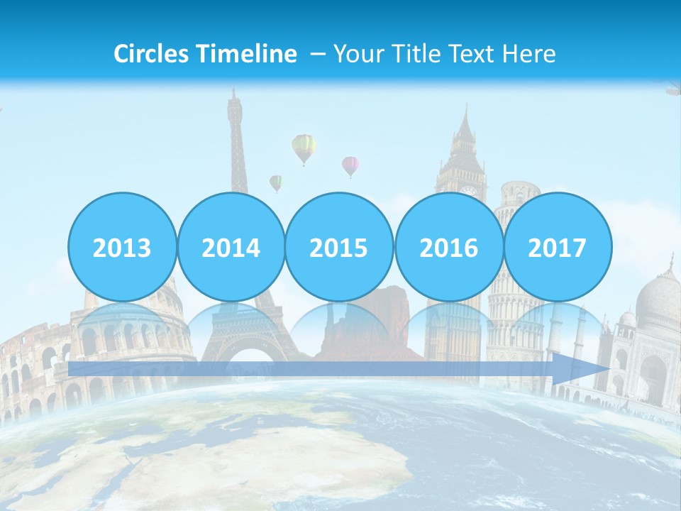 A Blue Sky With A Bunch Of Different Types Of Buildings PowerPoint Template