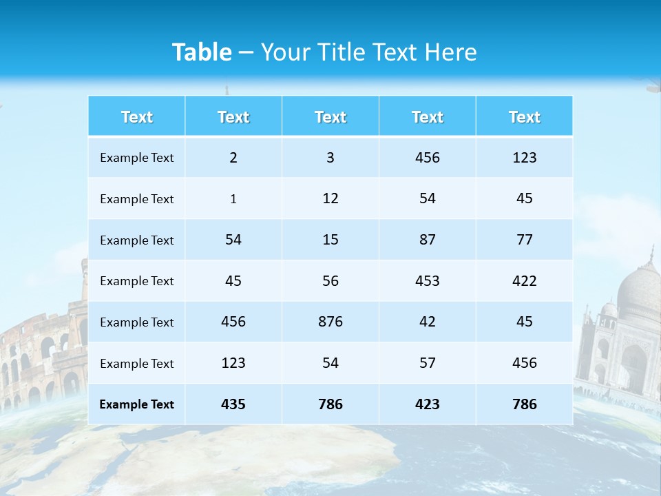 A Blue Sky With A Bunch Of Different Types Of Buildings PowerPoint Template