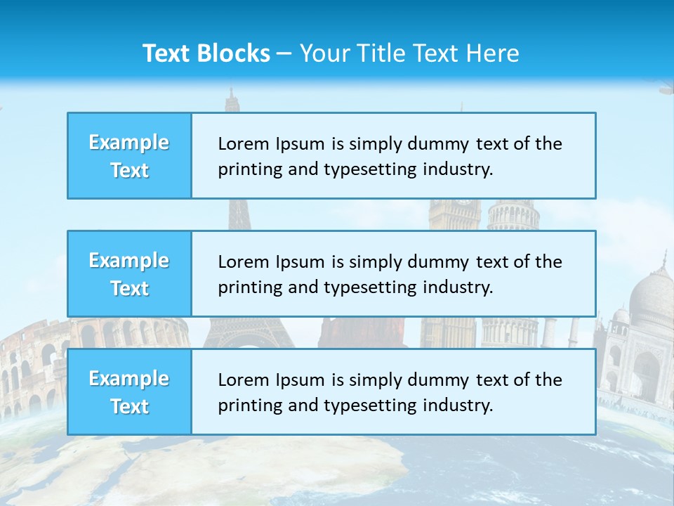 A Blue Sky With A Bunch Of Different Types Of Buildings PowerPoint Template