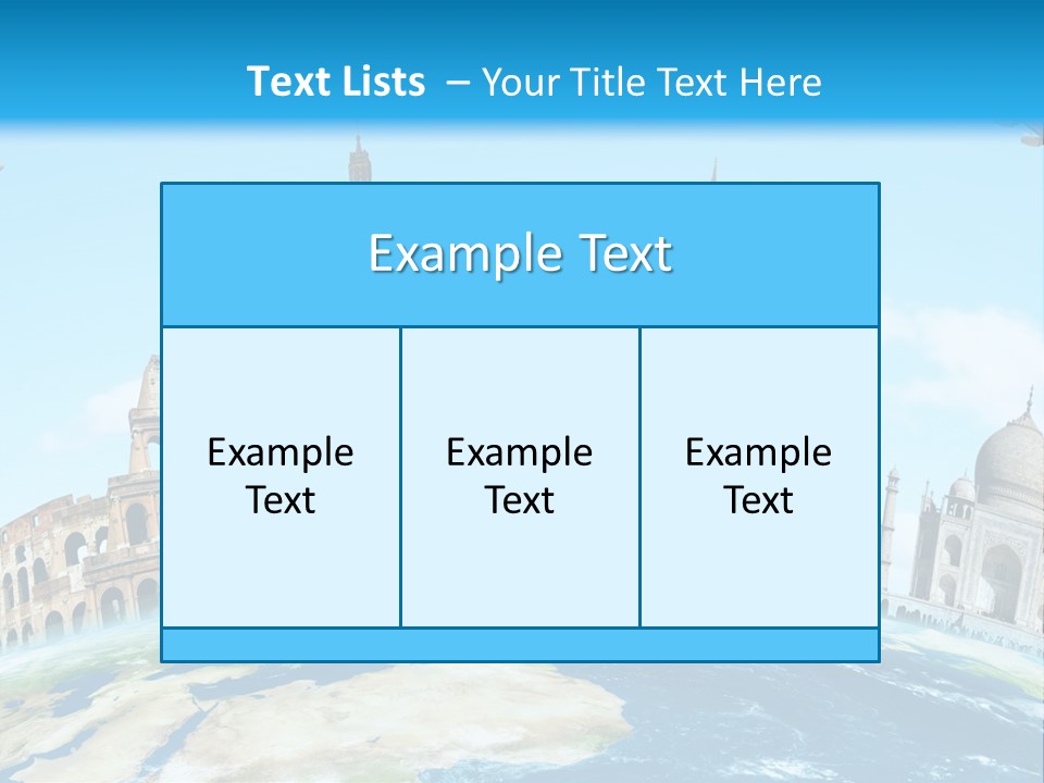 A Blue Sky With A Bunch Of Different Types Of Buildings PowerPoint Template