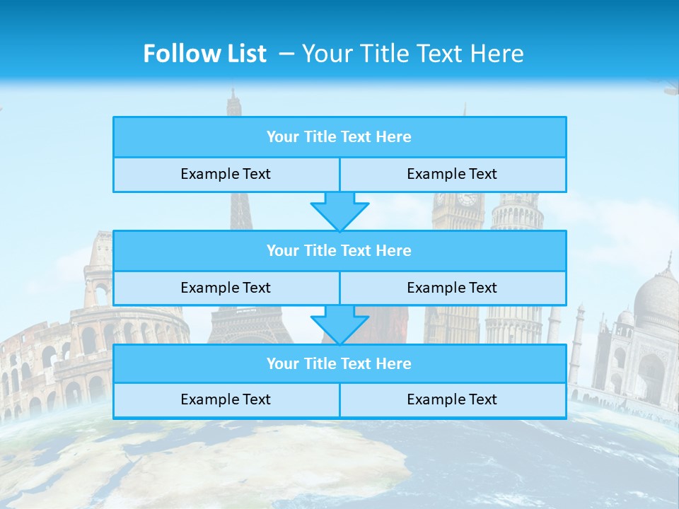 A Blue Sky With A Bunch Of Different Types Of Buildings PowerPoint Template