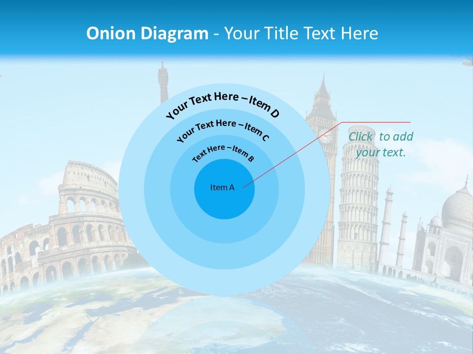 A Blue Sky With A Bunch Of Different Types Of Buildings PowerPoint Template