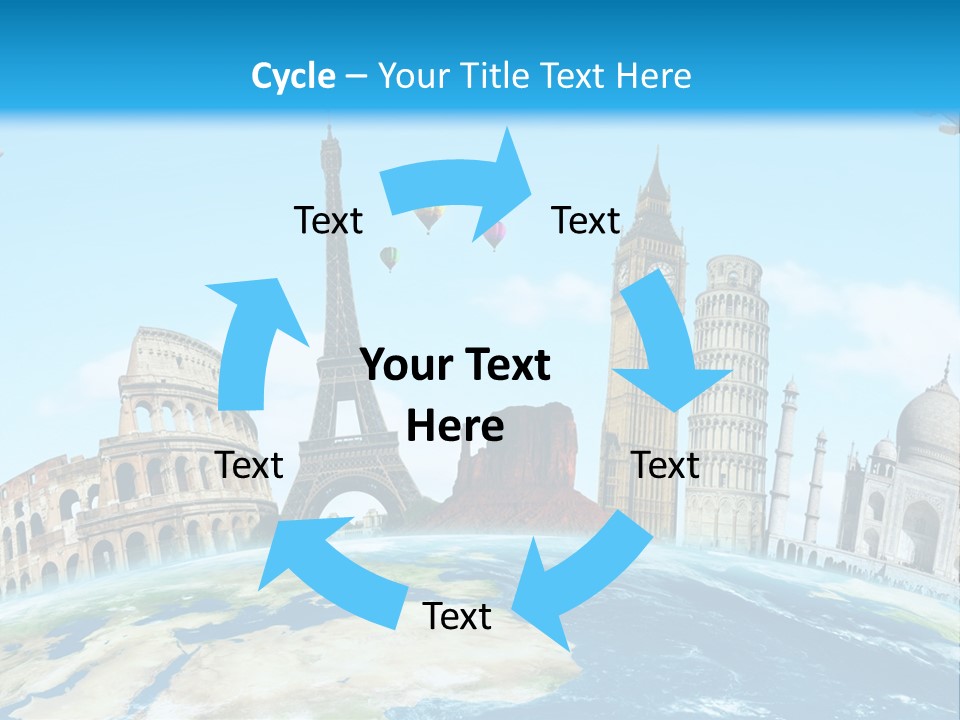 A Blue Sky With A Bunch Of Different Types Of Buildings PowerPoint Template