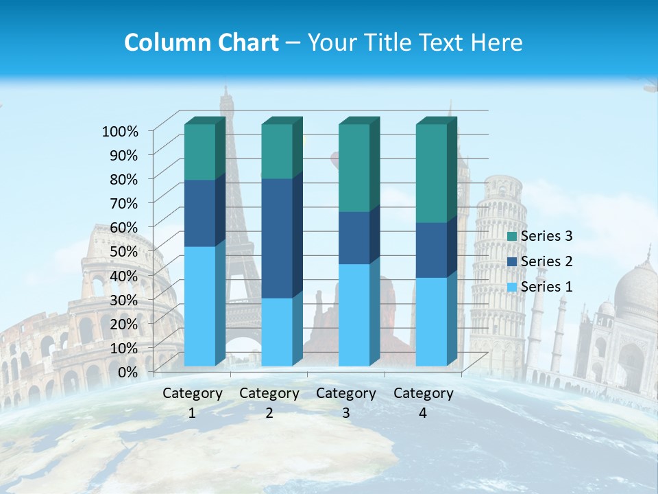 A Blue Sky With A Bunch Of Different Types Of Buildings PowerPoint Template