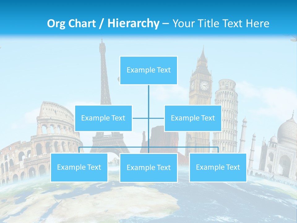 A Blue Sky With A Bunch Of Different Types Of Buildings PowerPoint Template