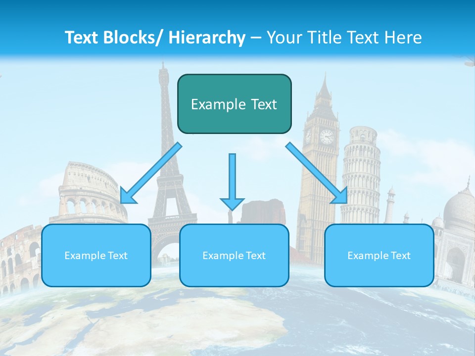 A Blue Sky With A Bunch Of Different Types Of Buildings PowerPoint Template
