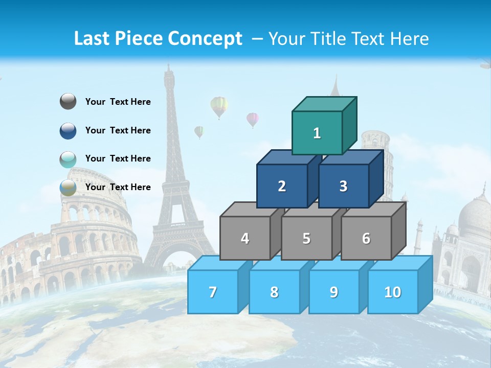 A Blue Sky With A Bunch Of Different Types Of Buildings PowerPoint Template