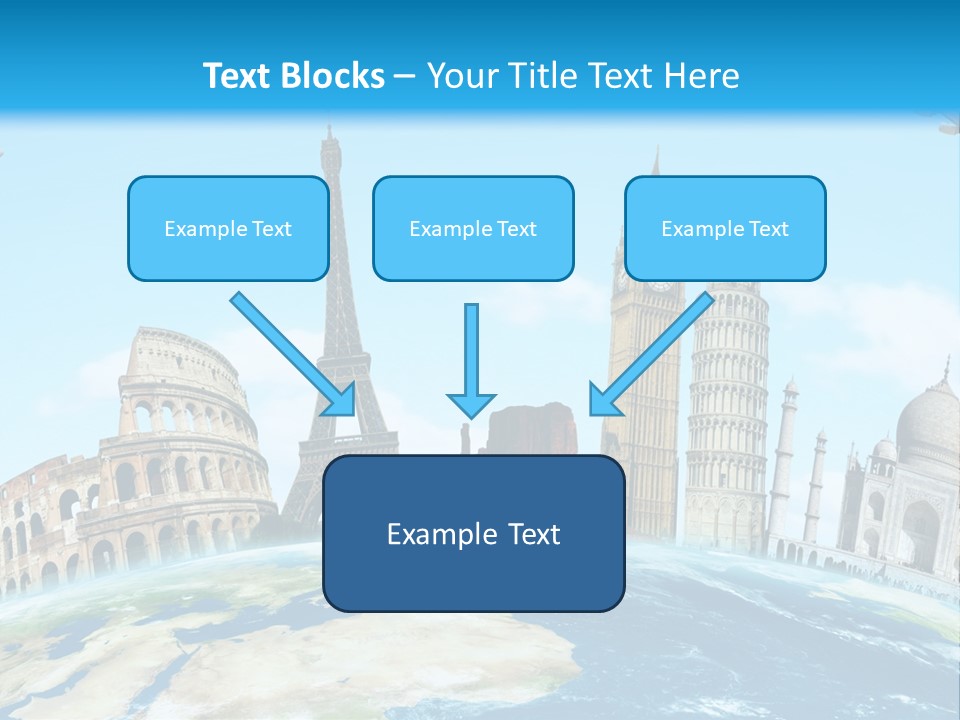 A Blue Sky With A Bunch Of Different Types Of Buildings PowerPoint Template
