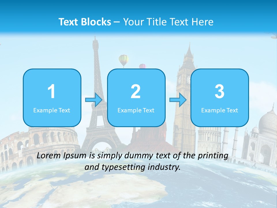 A Blue Sky With A Bunch Of Different Types Of Buildings PowerPoint Template