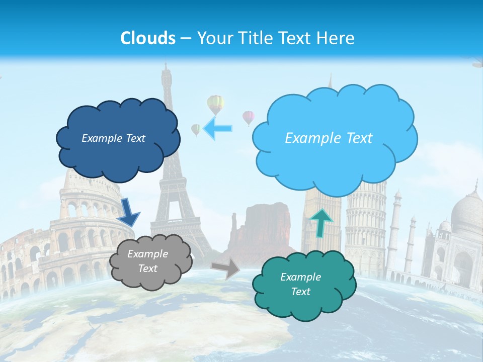 A Blue Sky With A Bunch Of Different Types Of Buildings PowerPoint Template