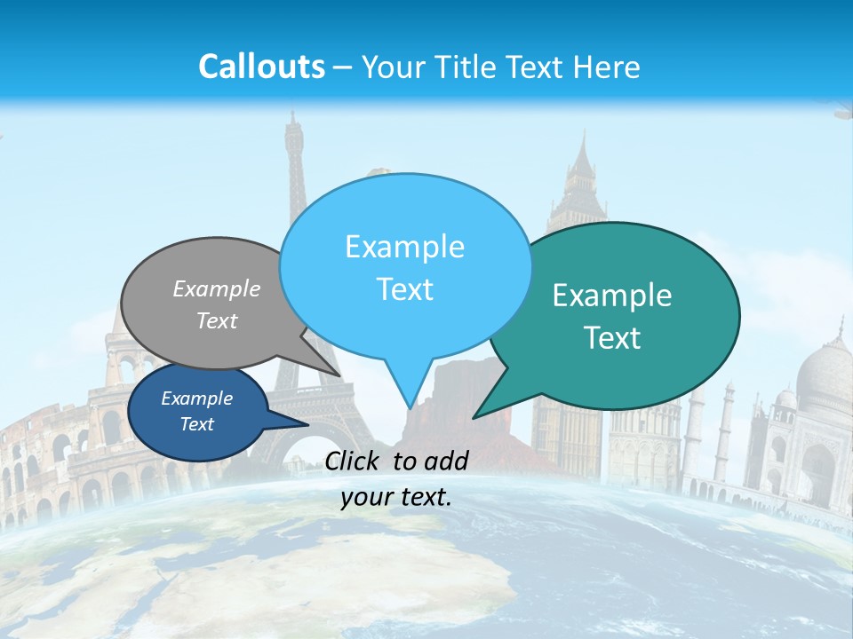 A Blue Sky With A Bunch Of Different Types Of Buildings PowerPoint Template