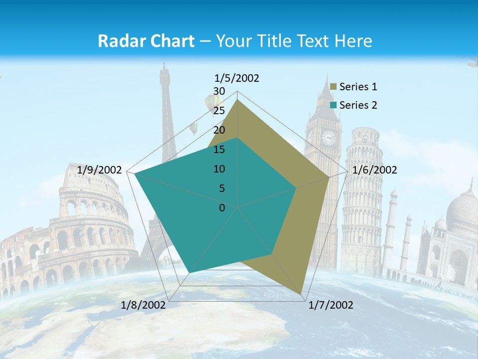 A Blue Sky With A Bunch Of Different Types Of Buildings PowerPoint Template