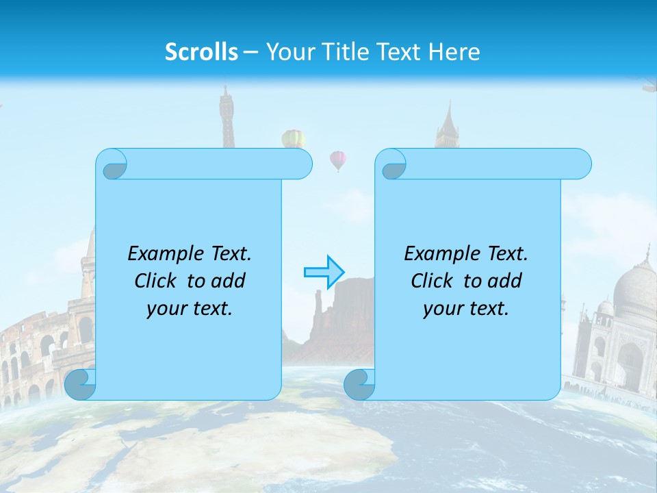 A Blue Sky With A Bunch Of Different Types Of Buildings PowerPoint Template